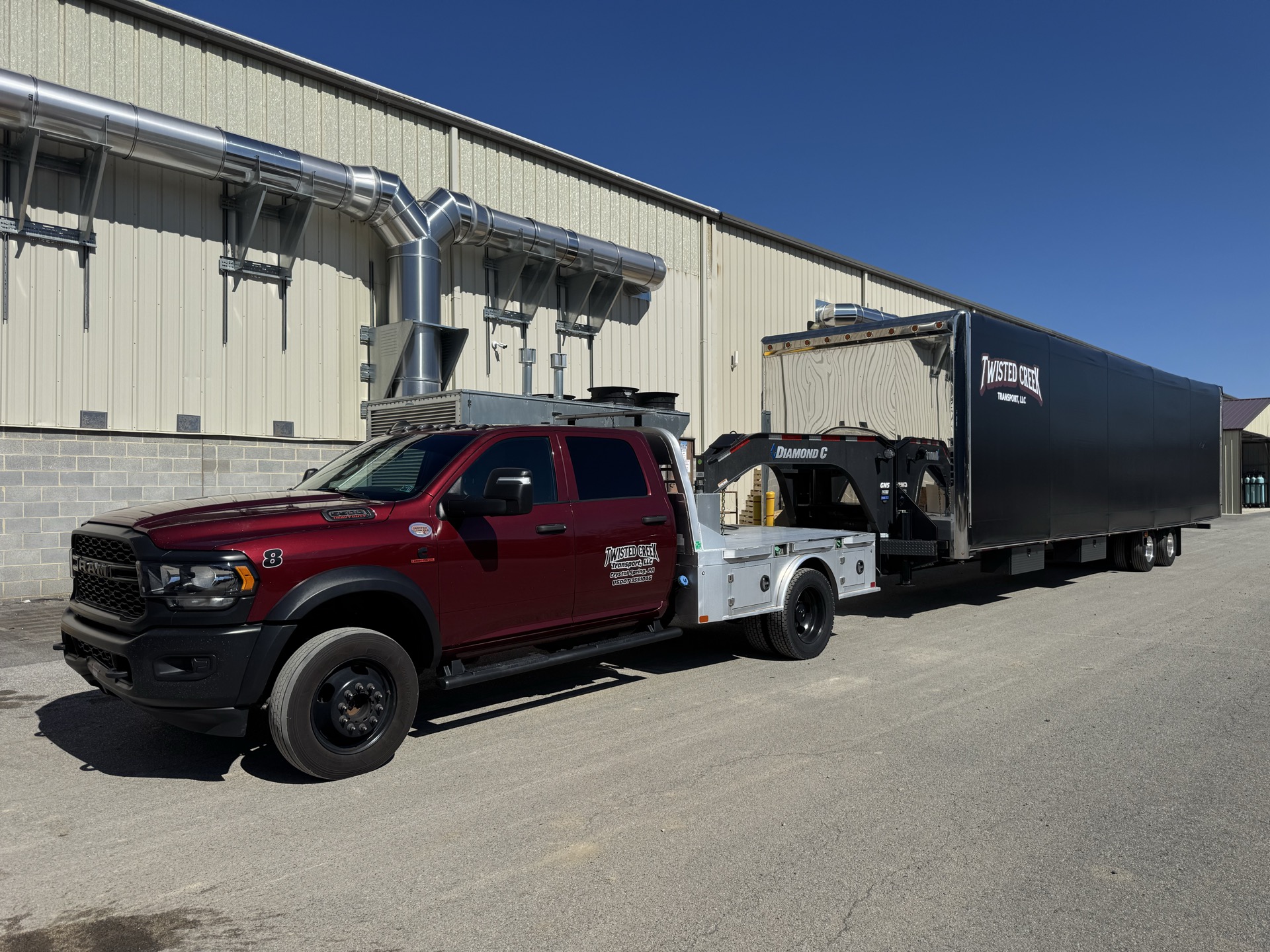 Ram 5500 with Twisted Creek branded gooseneck trailer